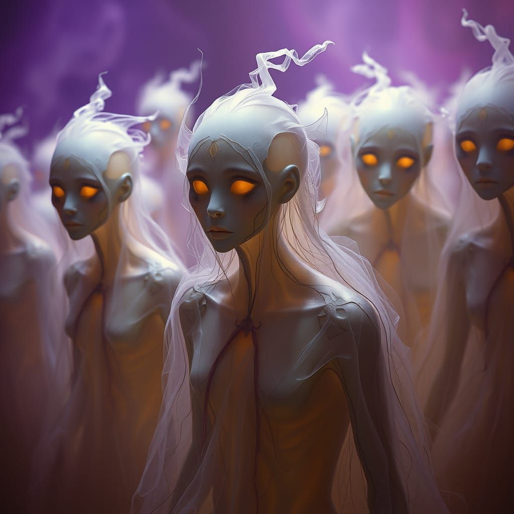 Ethereal Apparitions in Dark Fantasy Realm
