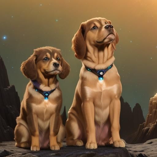 Cosmic Dreamscapes: Dogs Among the Stars