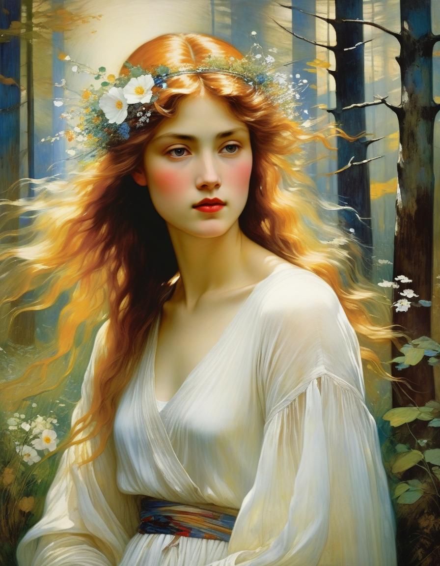 A pretty fairy in the forest