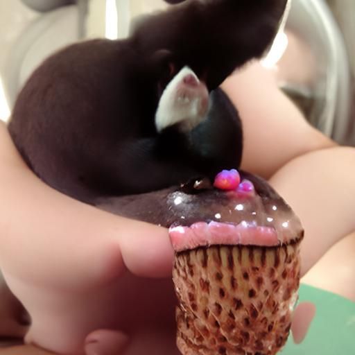 Cupcake with Sprinkles and Chocolate Bottom