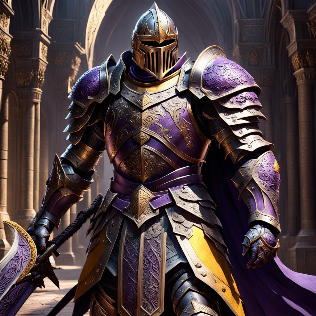Dark Fantasy Knight with Greatsword, Hyperdetailed Art
