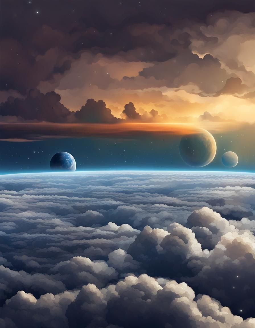 Tarot Card Illustration: Atmosphere Meets Outer Space