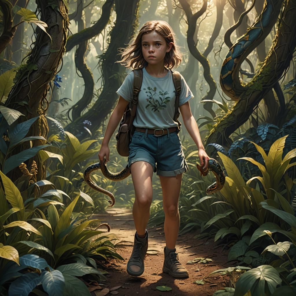 Girl in Forest: Realistic Fantasy Concept Art