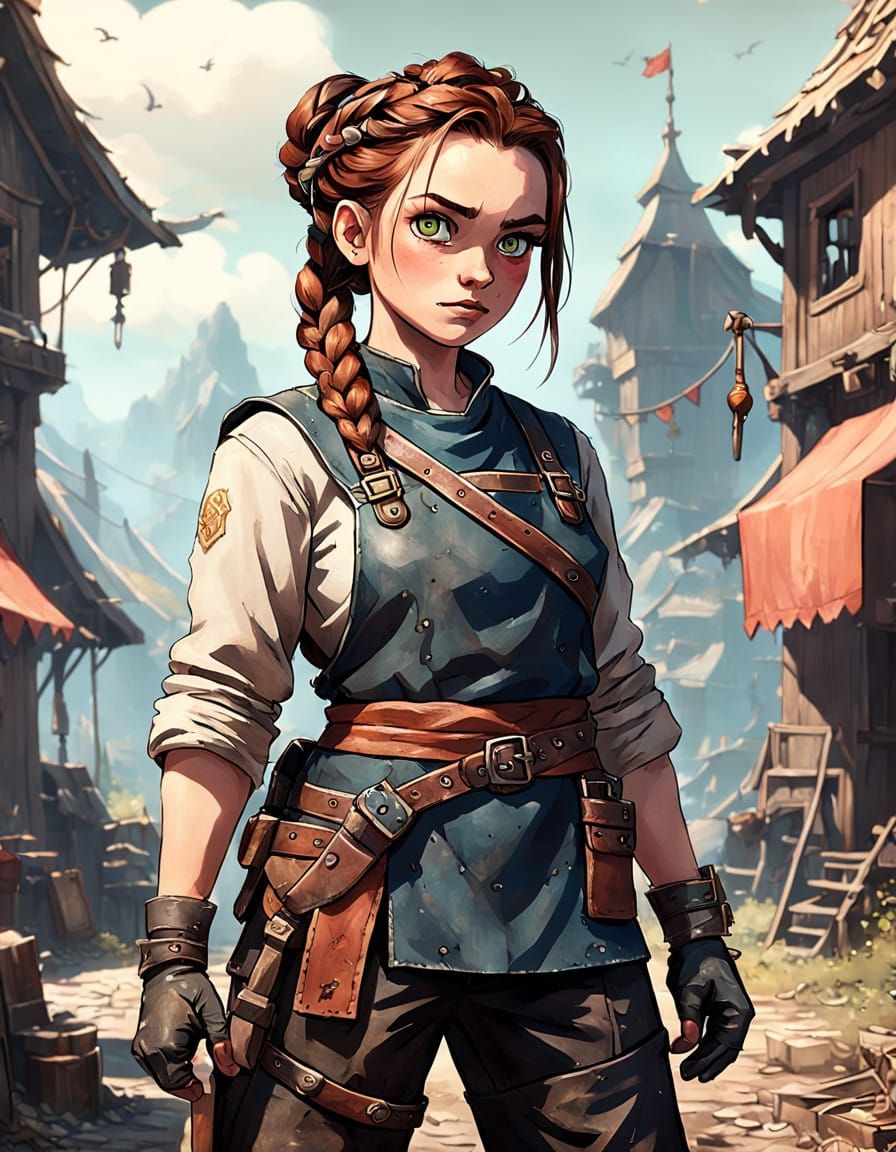 Stout Dwarf Blacksmith in Rich Fantasy Setting