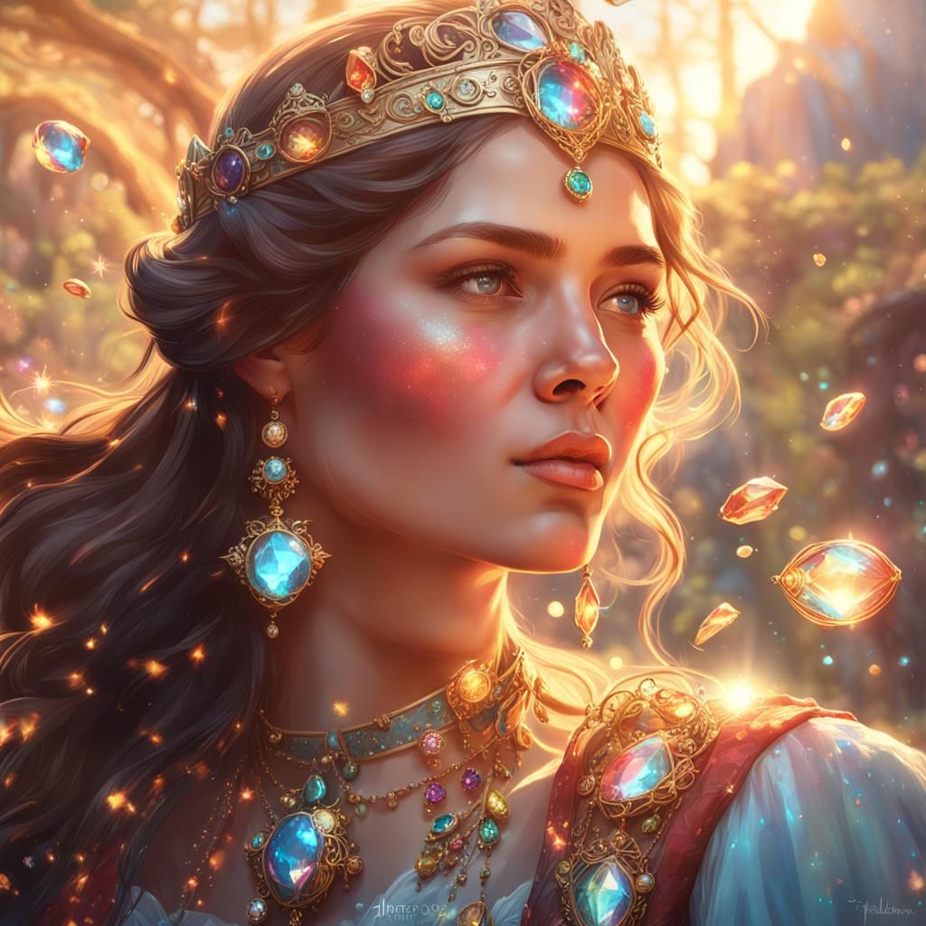 Princess Distributes Jewels: Hyperdetailed Art Portrait