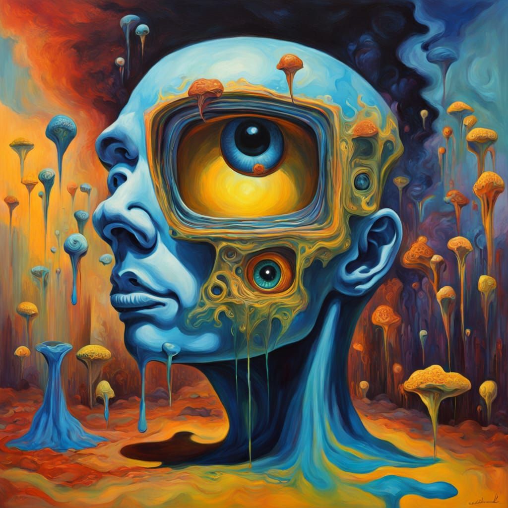 Sentient Slug Enters Bar in Surreal Dali-Inspired Oil Painti...