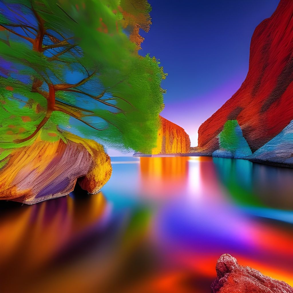 Surreal Digital Artwork with Vibrant Colors