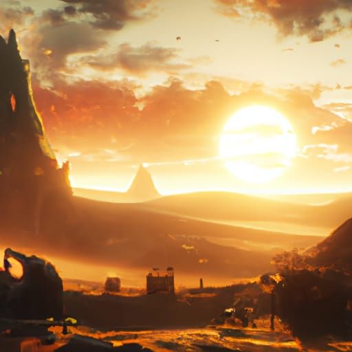 Fantastical Desert Sunrise Concept Art