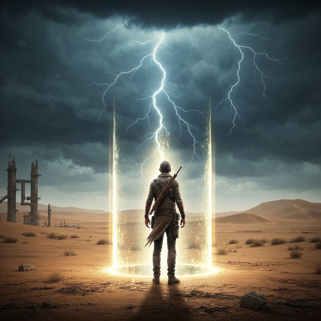 Wasteland Portal: Bauhaus Brutalist Sci-Fi Art