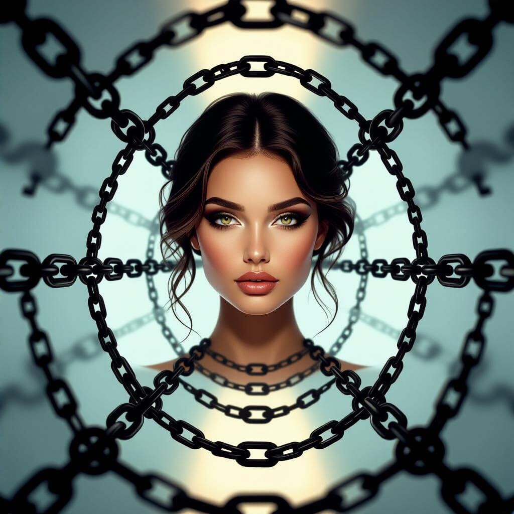 Beautiful Female Portrait Illusion with Dramatic Lighting