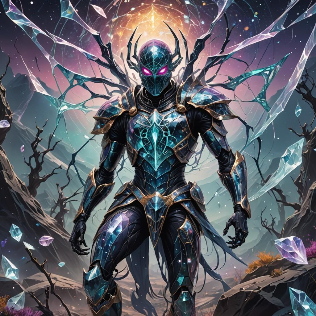 Crystal Spider Knight in Holographic Astral World