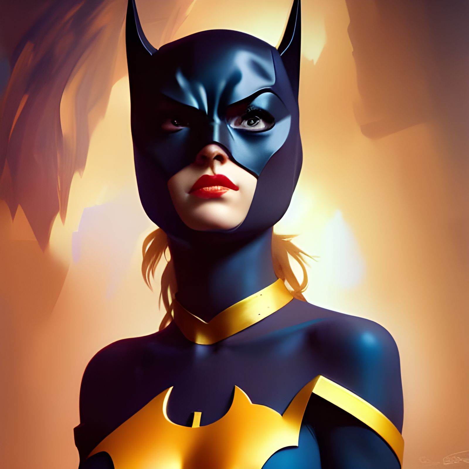 Hyperdetailed Batgirl Portrait in Dynamic Lighting