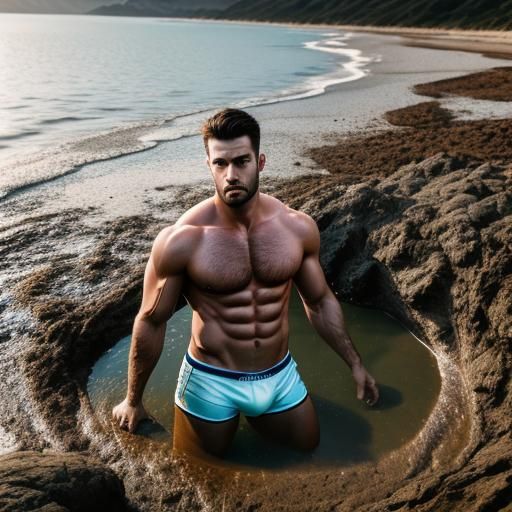 Man Sinking in Quicksand: Professional Photography