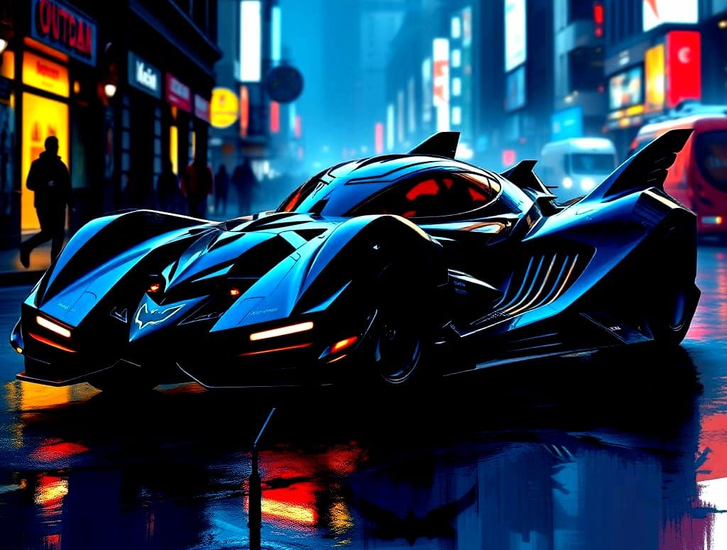 2025 Batmobile Concept Art in Deep Midnight Blue
