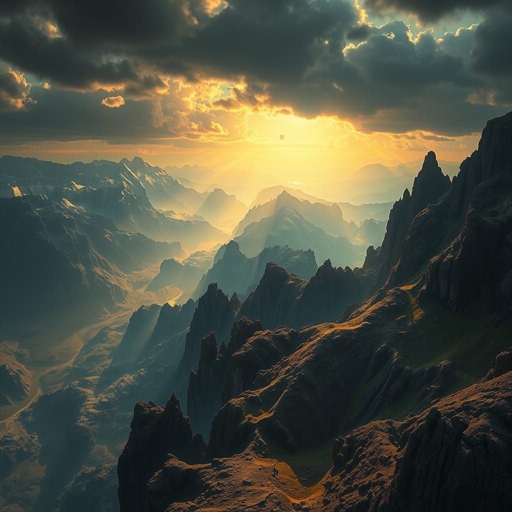 Sweeping, Dramatic Alpine Landscape in Cinematic Style