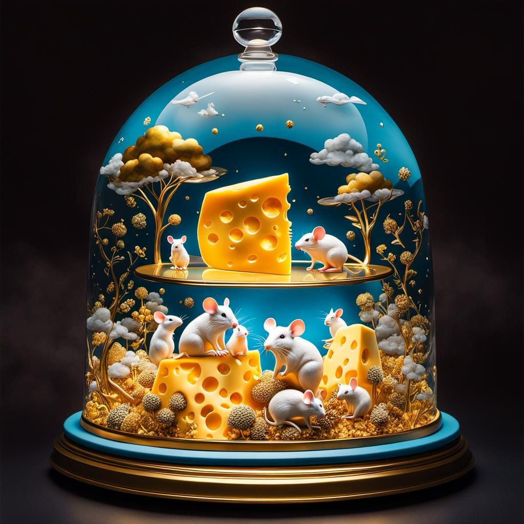 Magical Mouse Cheese World: 3D Translucent Sculpture