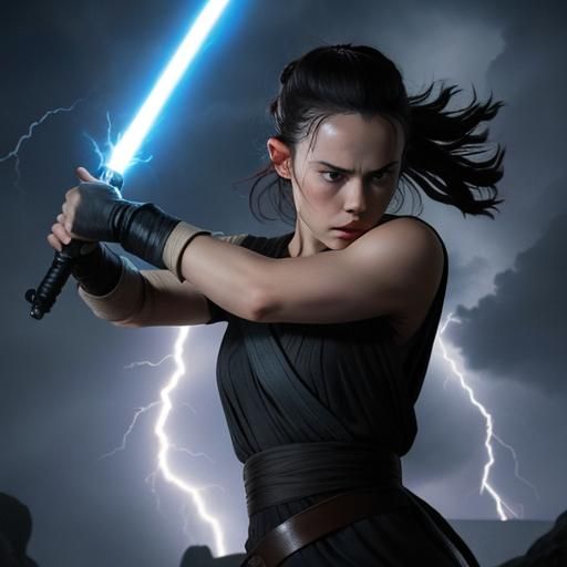 Dark Side Rey Skywalker Lightning Storm