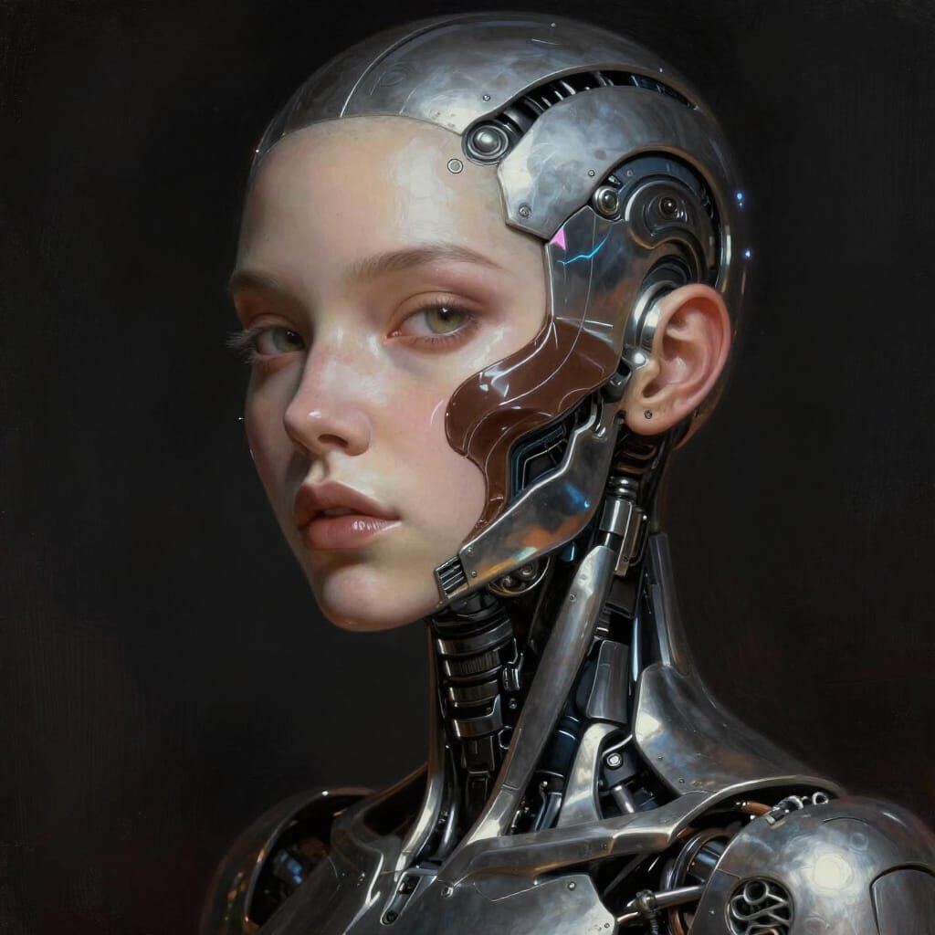 Android Girl with Metallic Plating and Chocolate Detail
