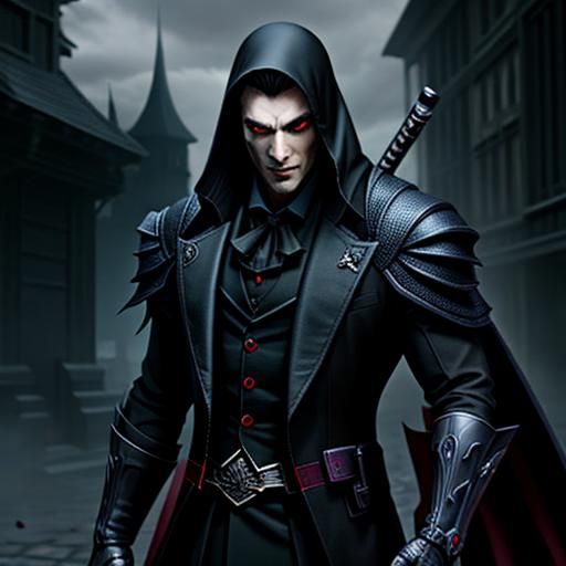 Hyperdetailed Portrait of a Vampire Hunter Assassin