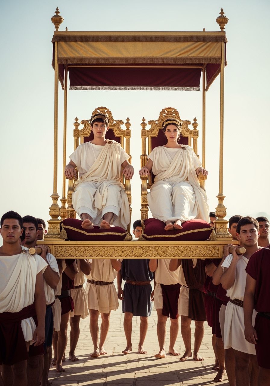 Roman Emperor and Empress on Golden Litter