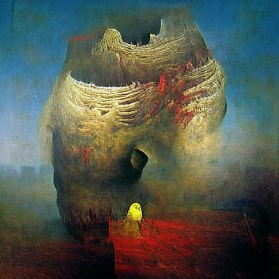 Nightmare Monster in Dark Surrealist Style