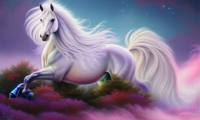 Enchanting Unicorn Portrait in Hyperreal Fantasy