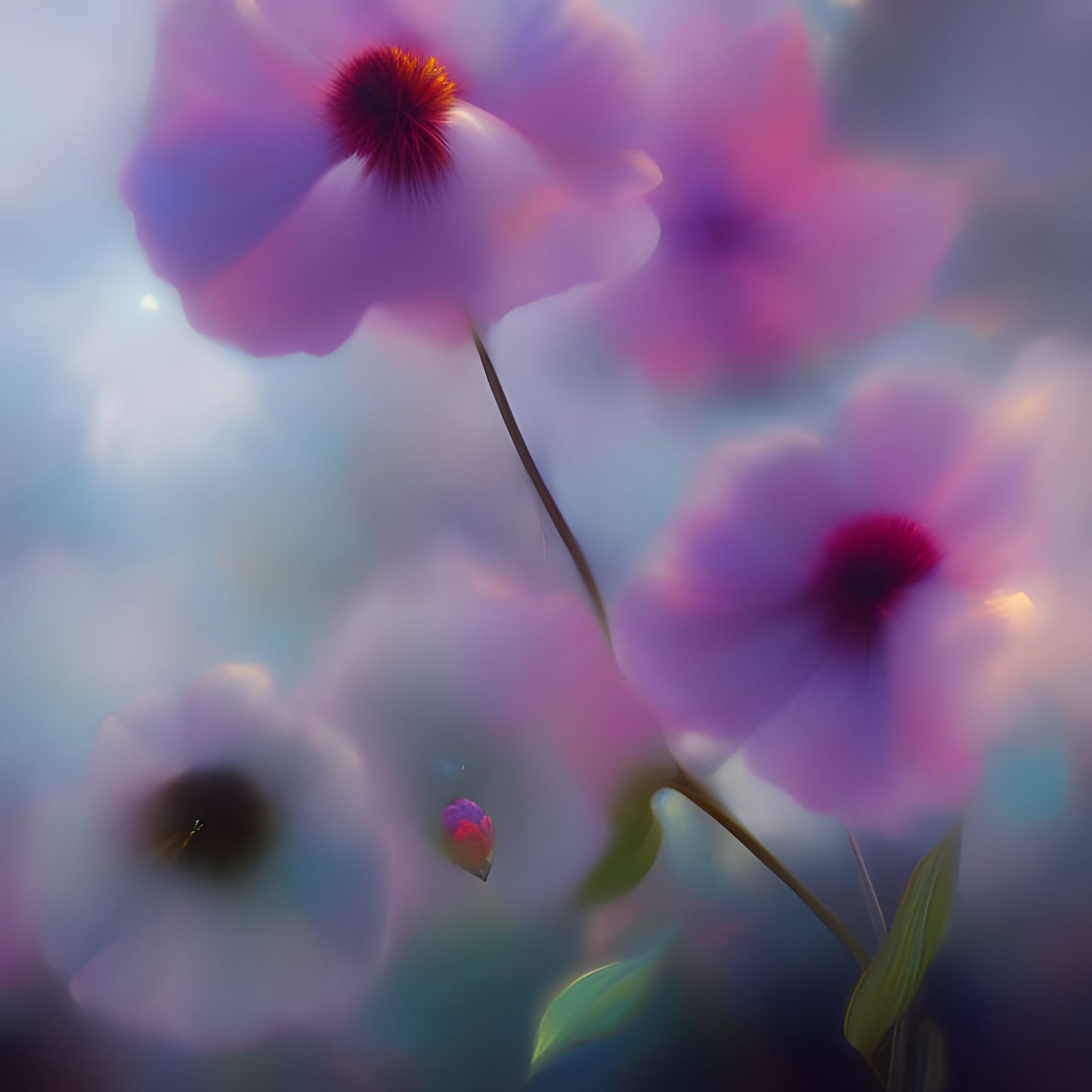 Iridescent Butterflies Compete for White Rose: Photorealisti...