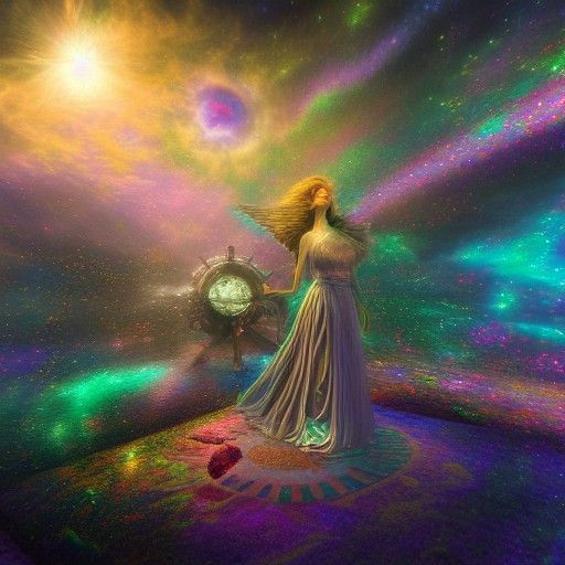 Cosmic Dream World: Holographic Astral Illustration