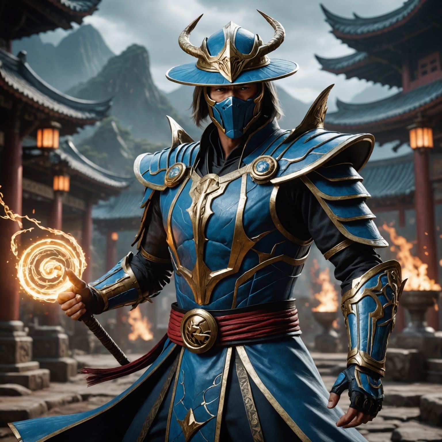 Lord Raiden from Mortal Kombat in Detailed Matte Painting