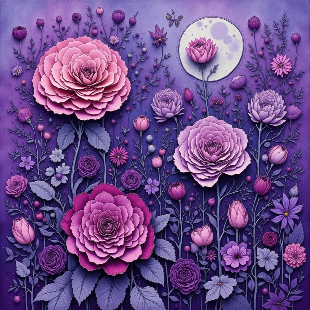 Abstract Purple Passion in Vibrant Ink Style