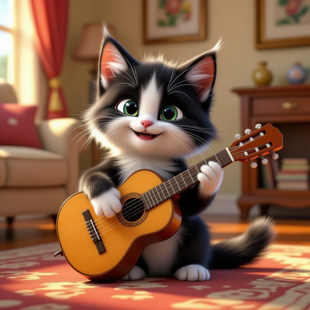 Guitarist kitten