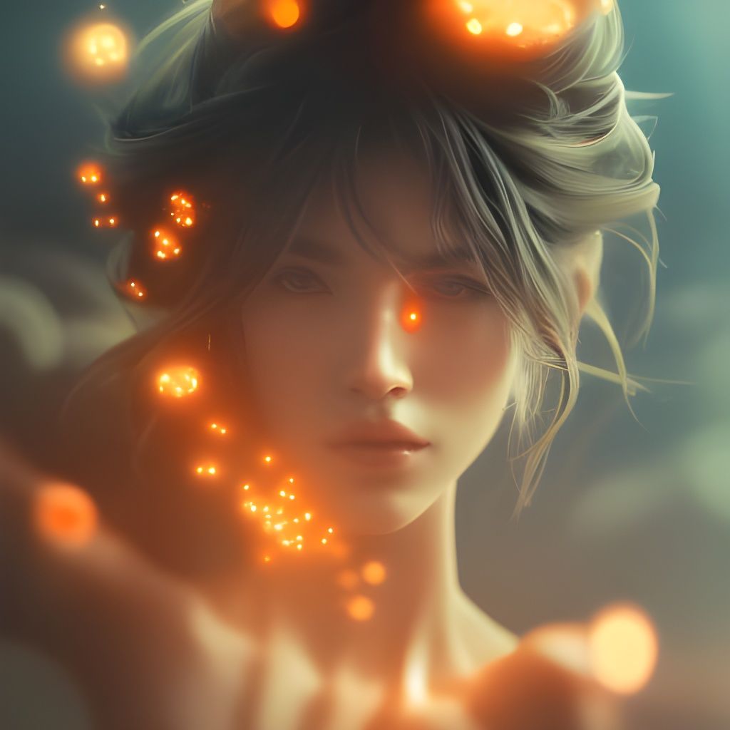 Fiery Heart of Love: Cinematic Digital Portrait