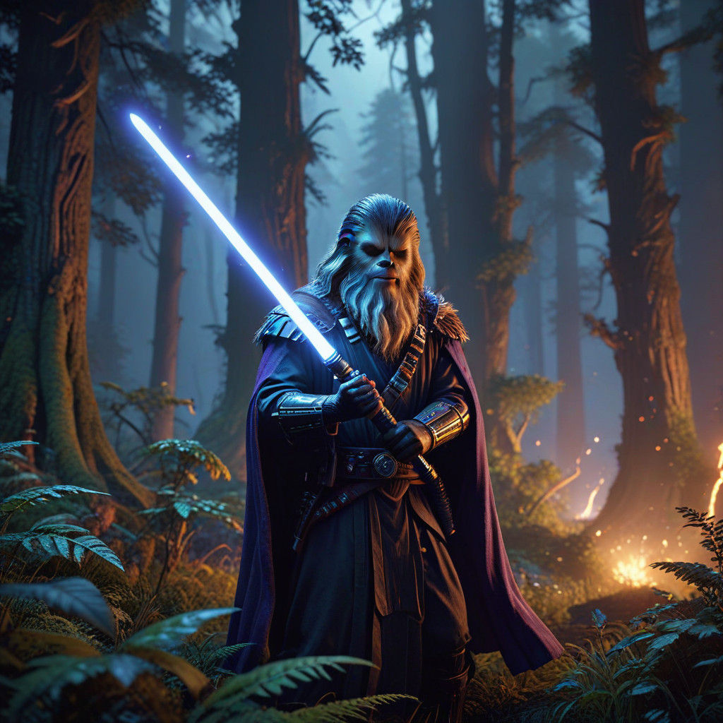Mystical Wookiee Duelist in Ancient Forest