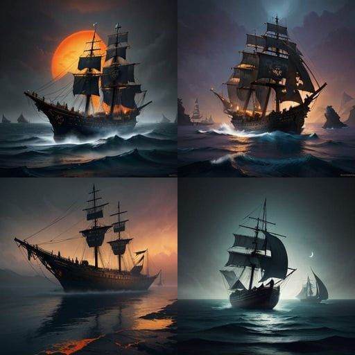 Fantastical Black Pearl Sails the Caribbean Skies