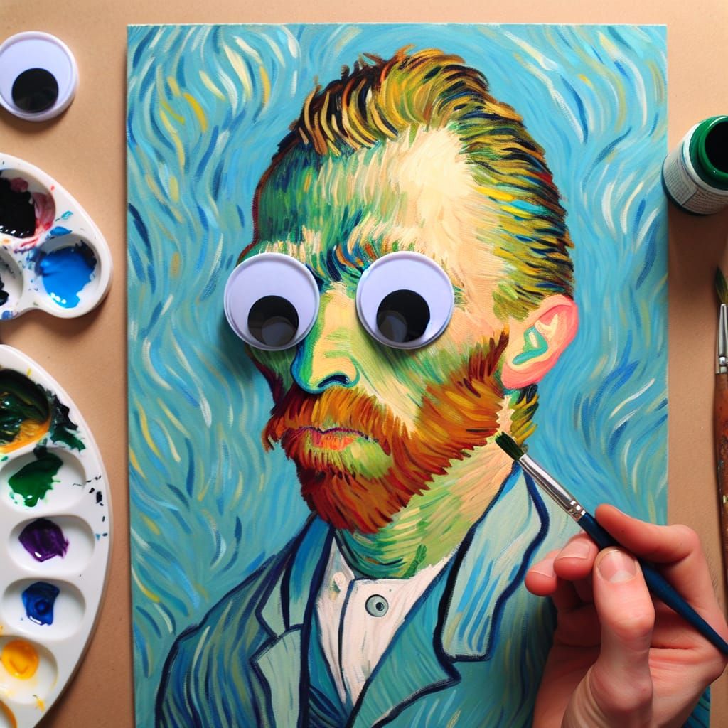 Vincent Van Gogh with Googly eyes,