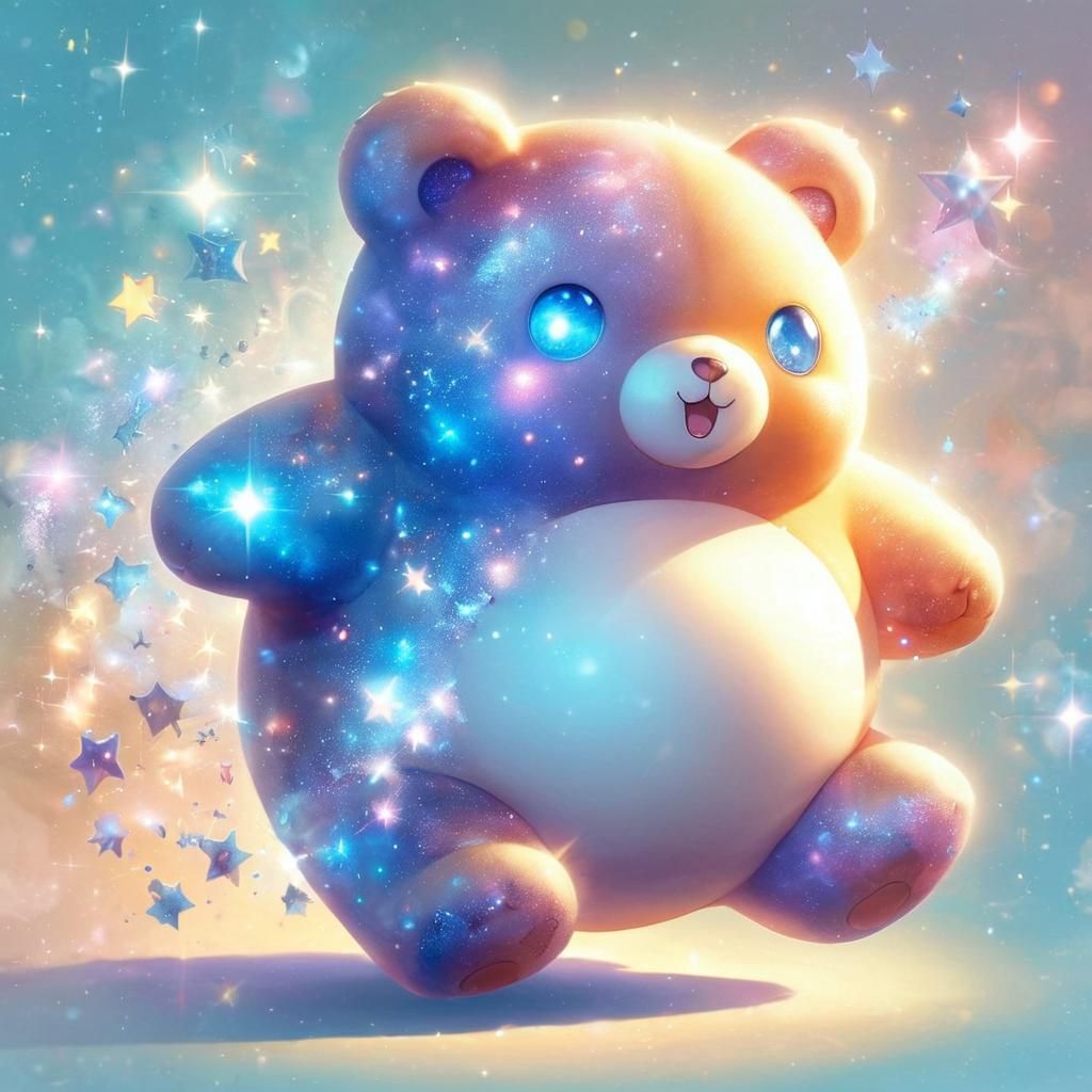 Celestial Stardust Bear in Starry Cosmos