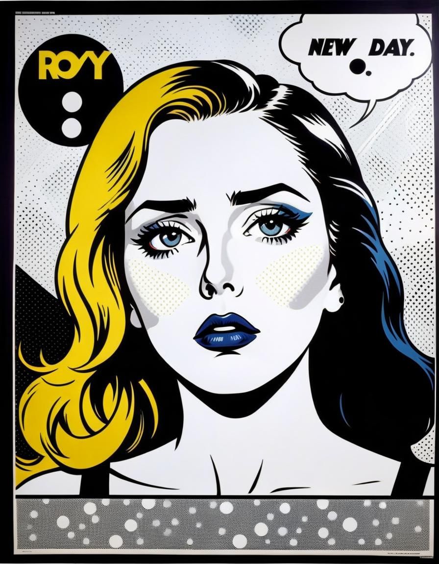 Sad Woman in Proto-Pop Art Style