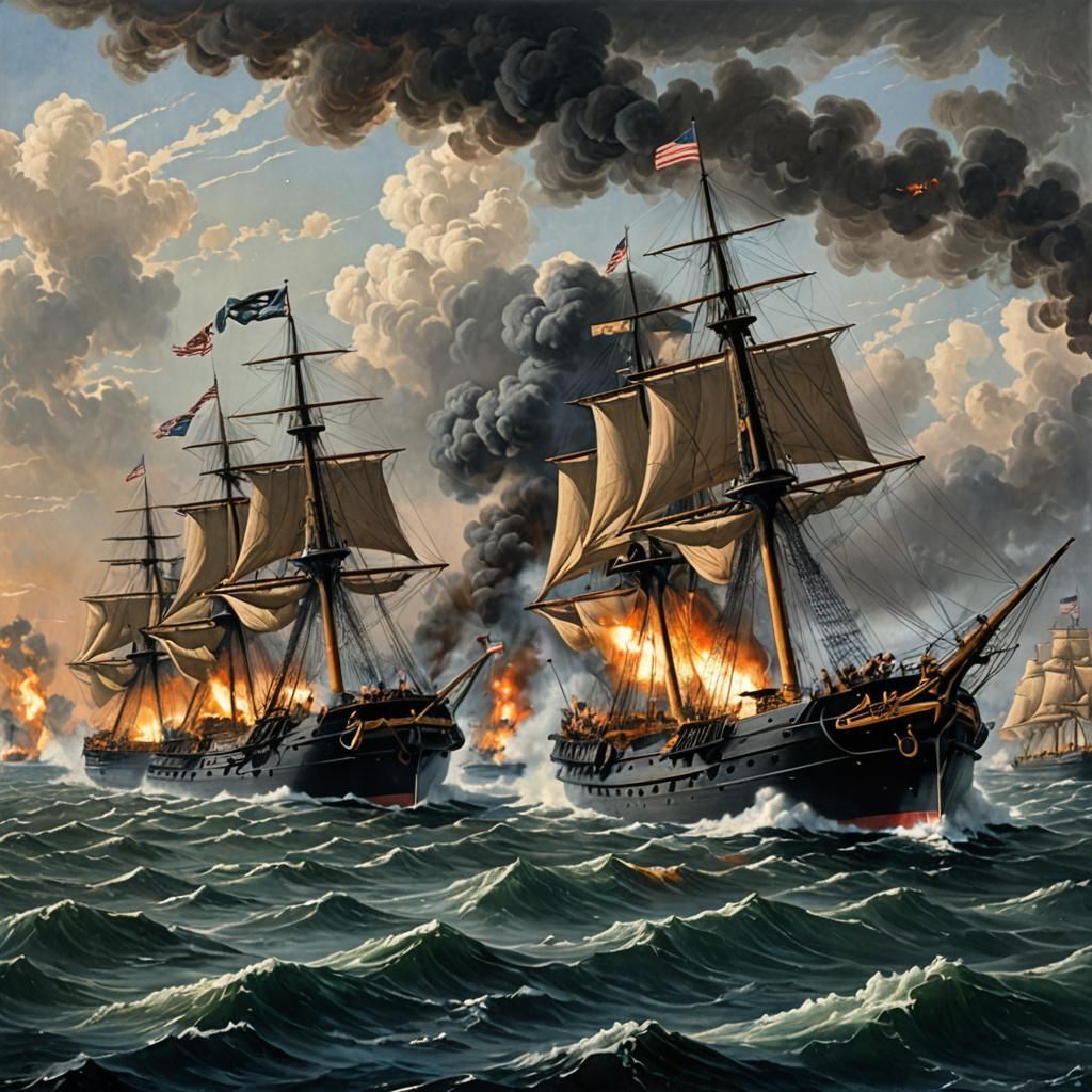 American Civil War Ironclad Naval Battle