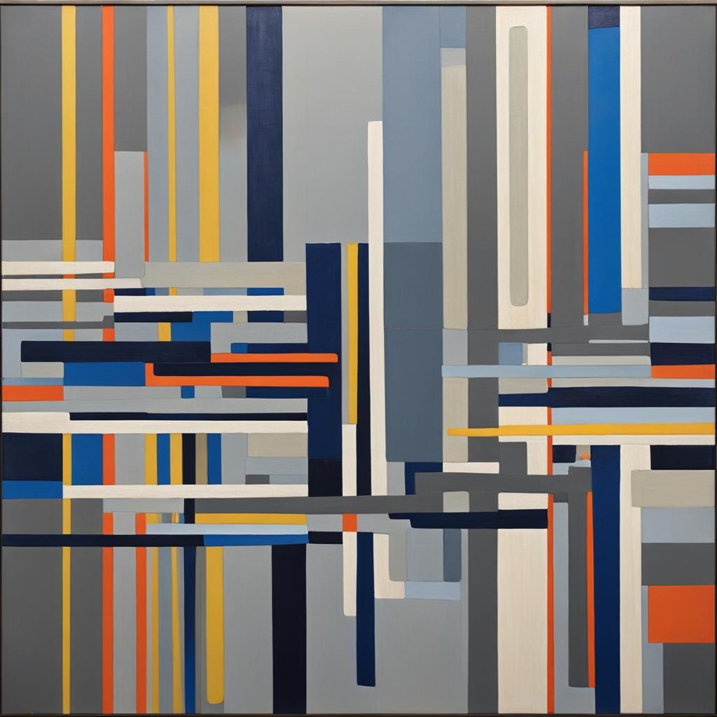 Geometric Pop Art with Stripes and Neon Colors