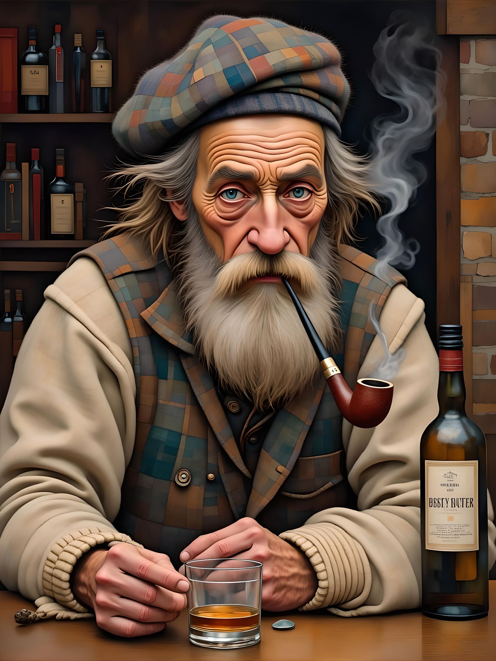 Highland Fisherman Portrait in Raeburn Style