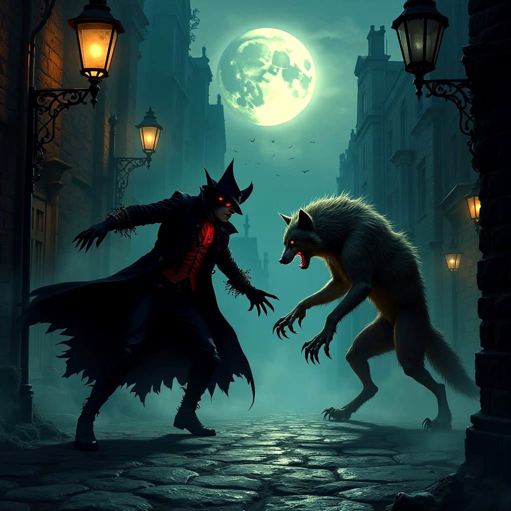 Epic Gothic City Battle at Night