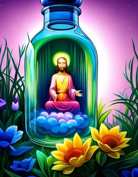 Toilet in Crystal Bottle: Dreamy Fairytale Art