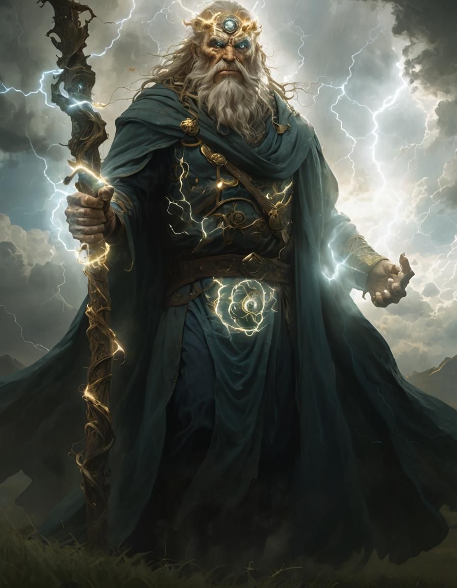 Three-Eyed Giant Overlooking Stormy Plains