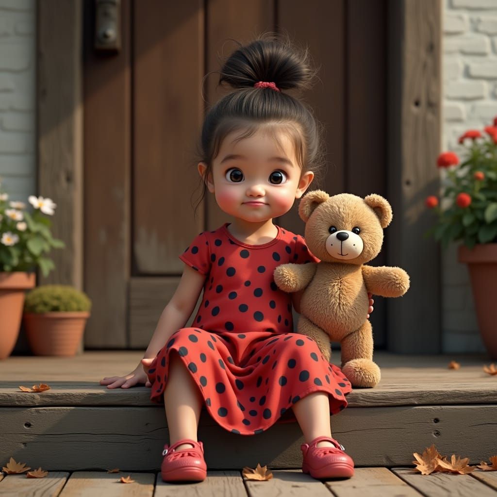 "A hyper-realistic image of a 4-year-old toddler girl"