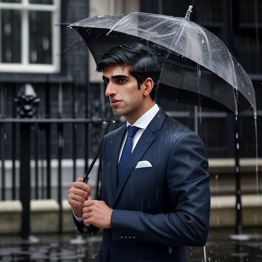 Wally with a brolley.