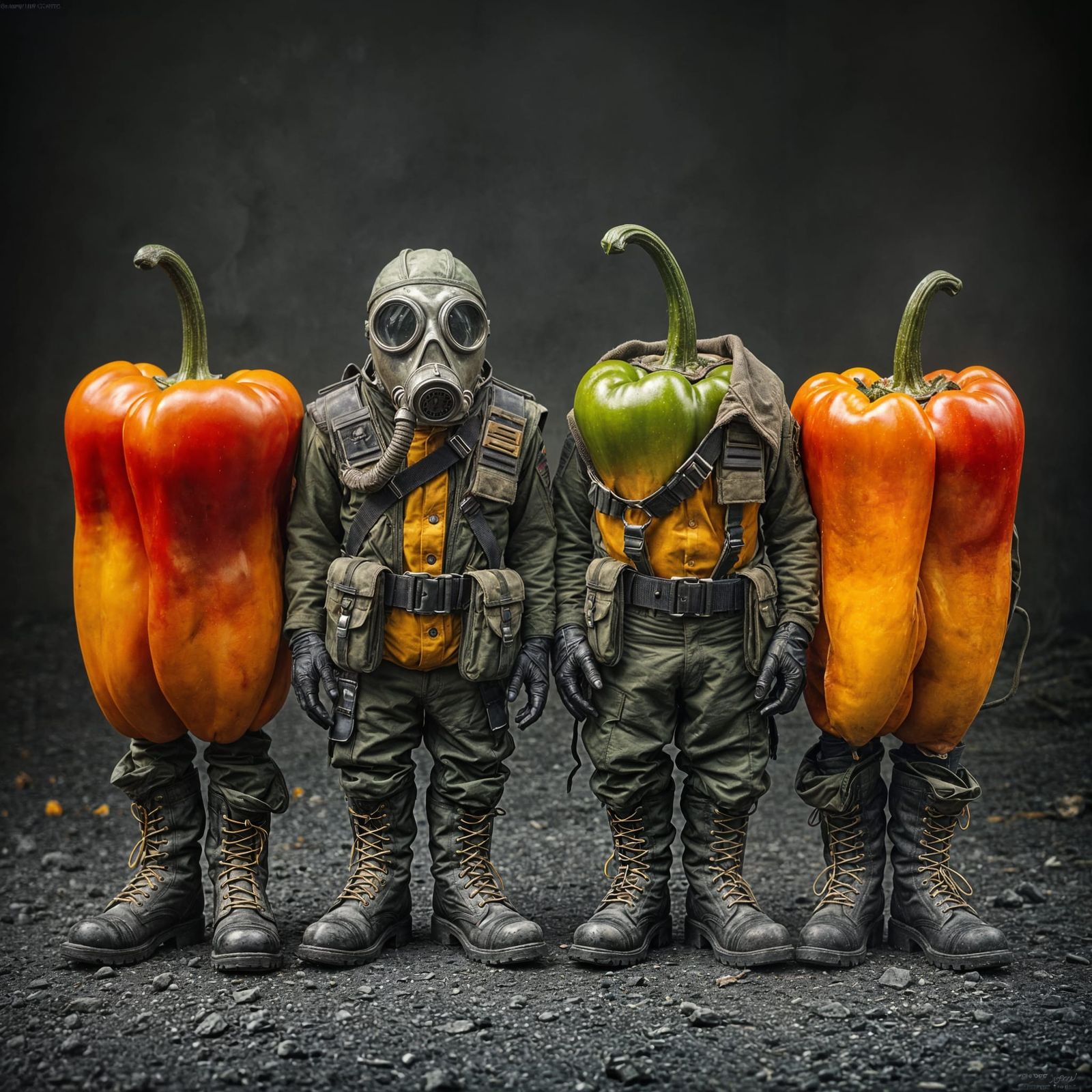 Bell Peppers as Doomsday Preppers in HDR