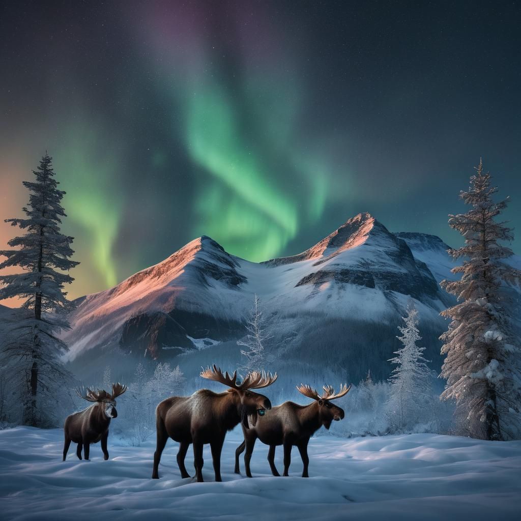 Ethereal Winter Dawn Unfolds Above Majestic Mountain Range