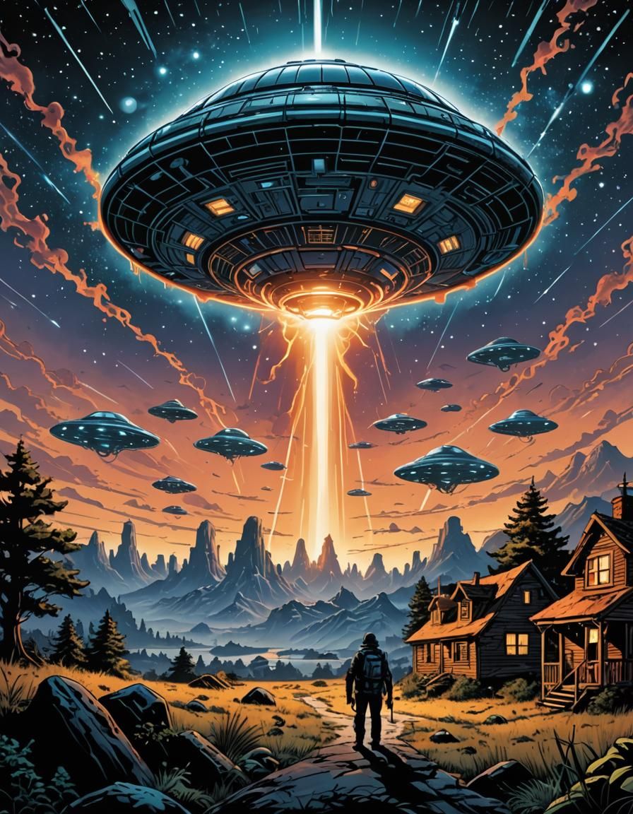 UFO Comic Book Art by Brooks and Mumford