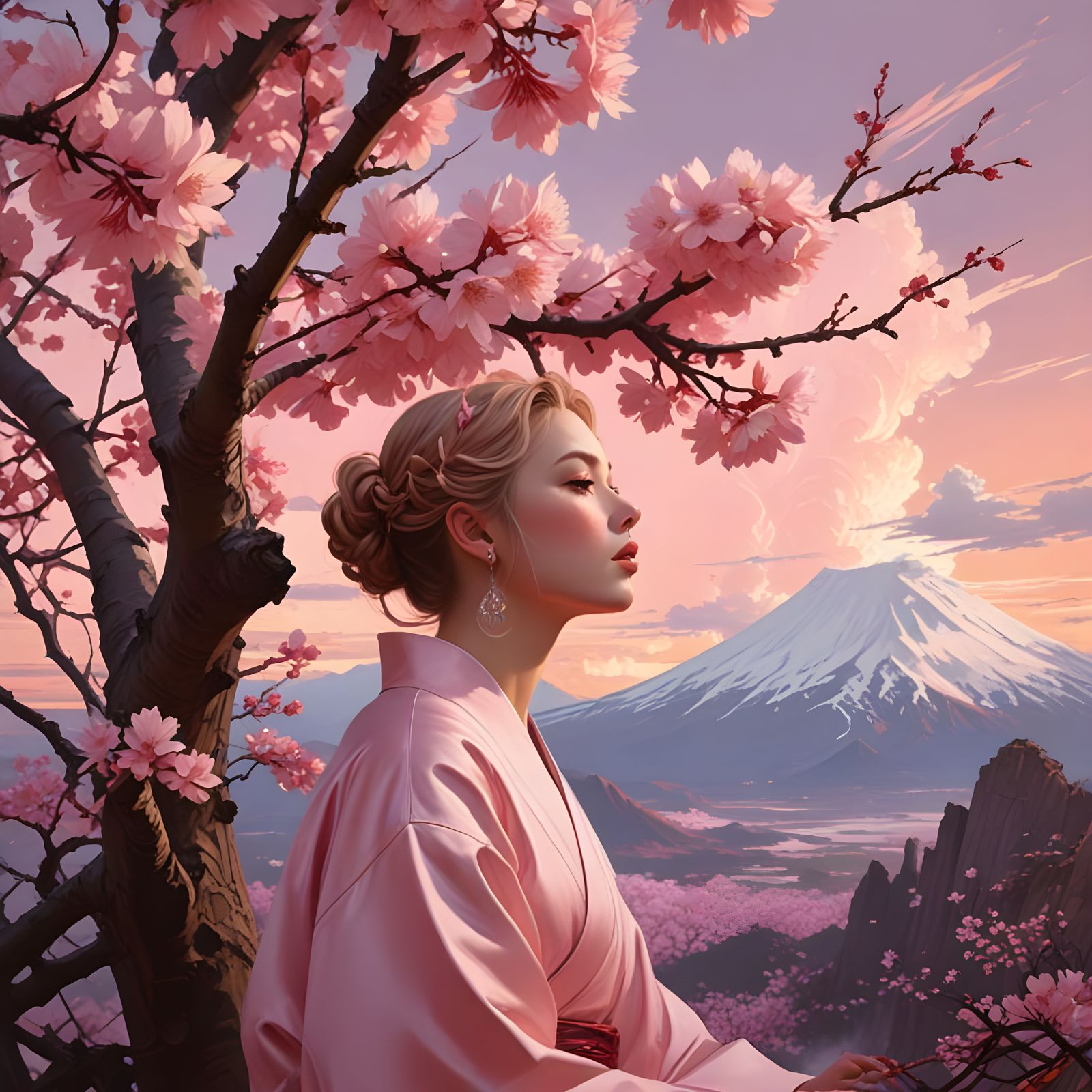 Sakura Eruption in Vibrant Pink Hues