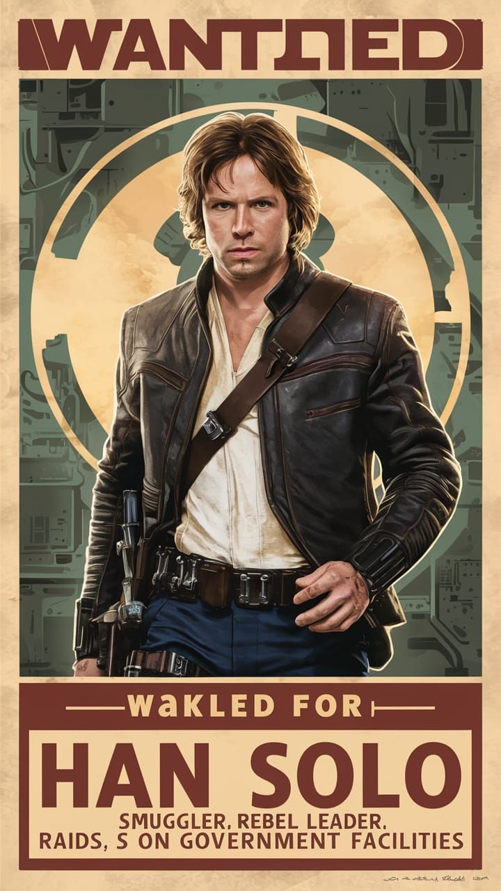 Han Solo Wanted Poster in Imperial Style